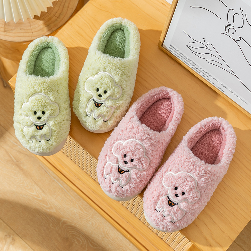 Dép lông nam nữ cao cấp đi trong nhà văn phòng thời trang, dép bông đế cao su nhẹ chống trơn trượt - Mã Chó Podle