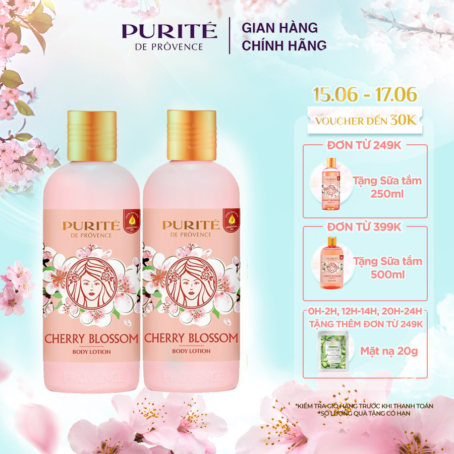 Combo 2 Sữa dưỡng thể Purité Hoa Anh Đào 250ml