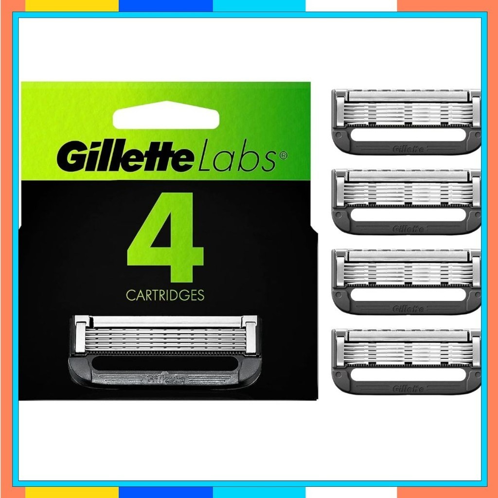 Hộp 4 lưỡi dao cạo gillette labs , dao cạo labs 1 cán +2 lưỡi