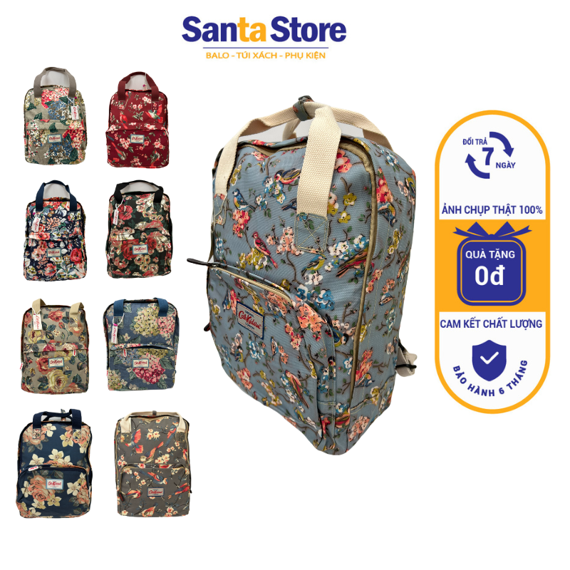 Balo nữ đi học Cath Kidston Ulzzang SANTA STORE CKBP Ba lô cặp thời trang học sinh Hàn Quốc đựng vừa laptop 14 15 inches vải chống nước cao cấp màu hoa đẹp