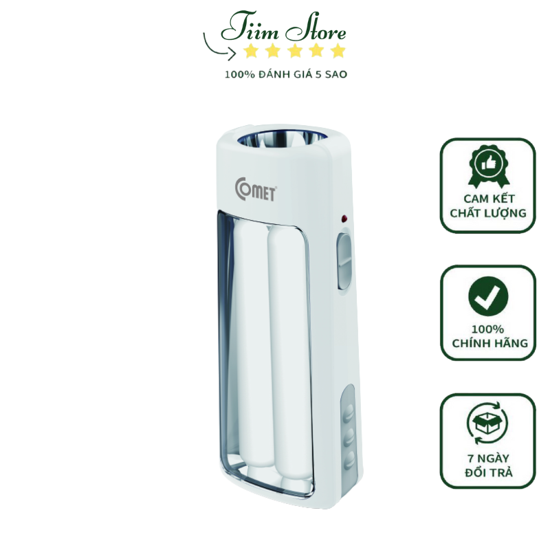 Đèn pin sạc led comet crt456 6w đèn pin sạc siêu sáng, dung lượng pin 1200mah, thời gian sử dụng 5 giờ, bảo hành 6 tháng⭐️tiim_store