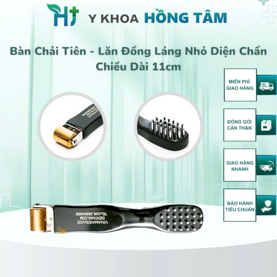 Bàn Chải Tiên + Lăn Đồng Láng Diện Chẩn (Nhỏ), 2 Công Dụng Tích Hợp, Thư Giãn Tinh Thần
