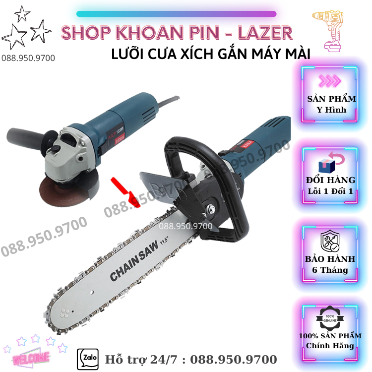 Lưỡi cưa xích gắn máy mài - Bộ chuyển đổi máy mài thành máy cưa - Cắt gỗ - Cắt cành