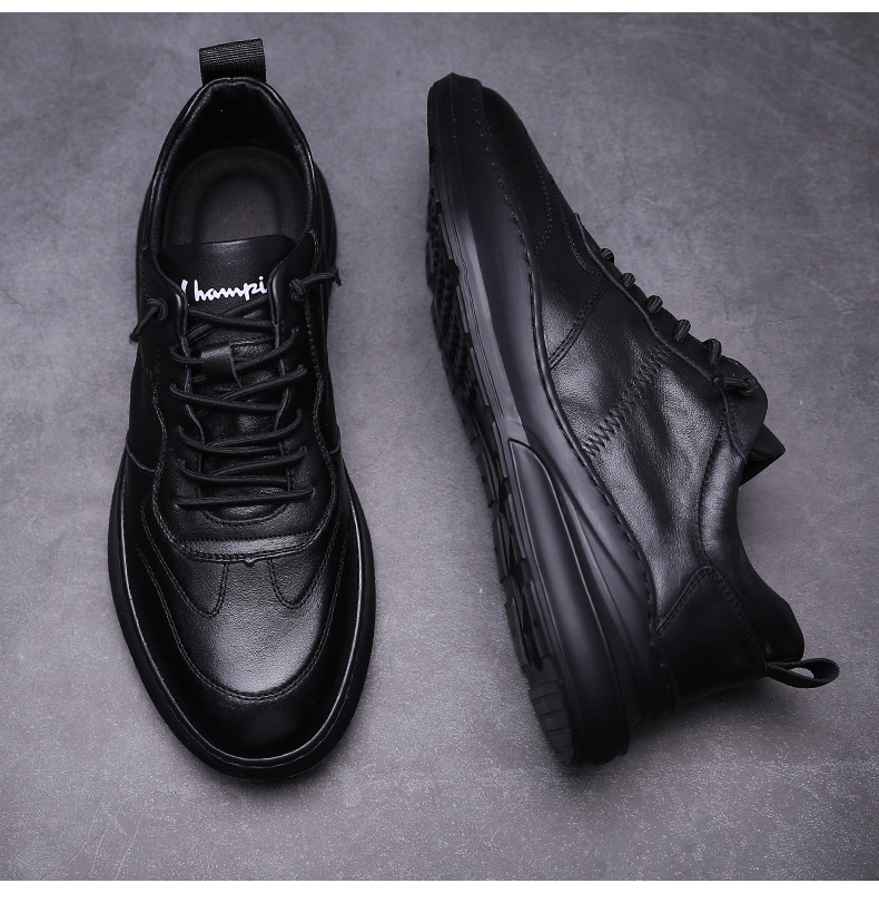 Giày sneaker nam GN430 - Giày nam da bò cao cấp da thật khâu đế cao su đúc nguyên khối