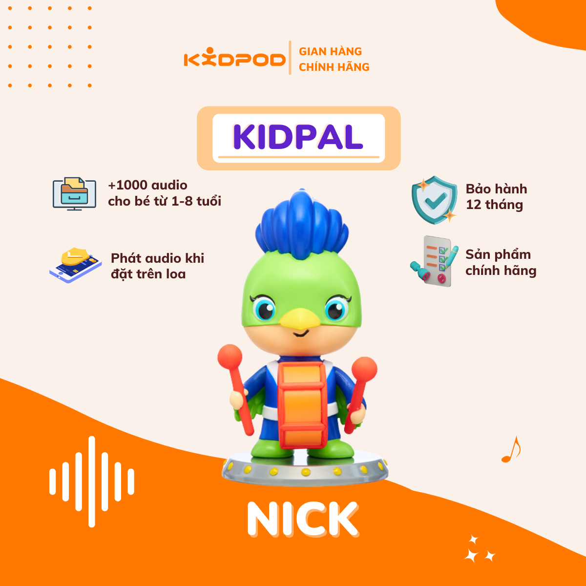 Kidpod - nhân vật âm thanh kể chuyện trẻ em - nick