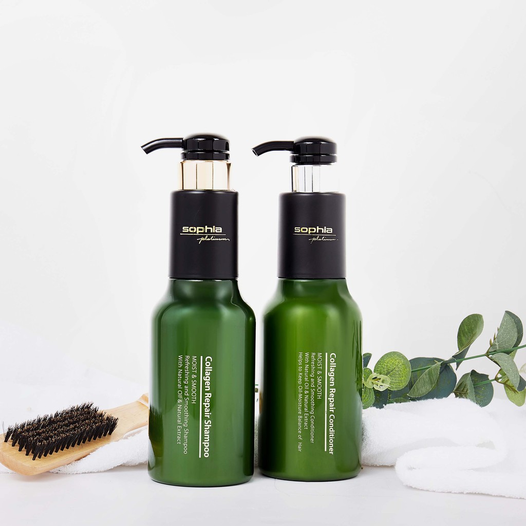 Combo bộ dầu gội collagen phục hồi tóc hư tổn sophia platinum hàn quốc