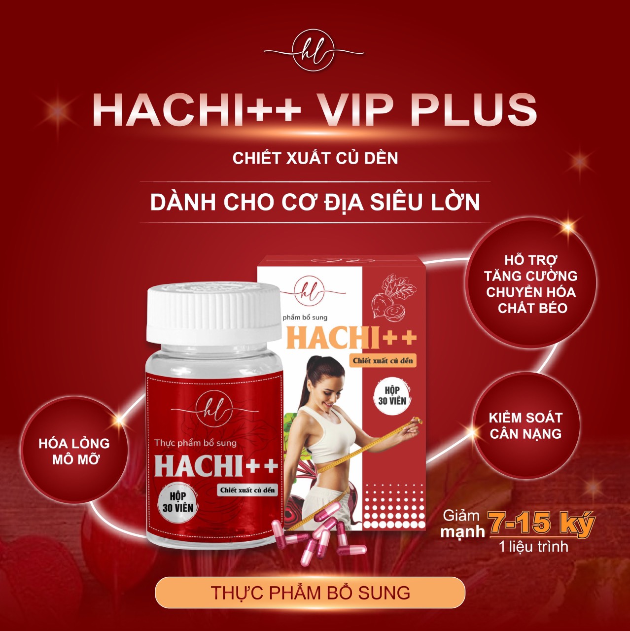 Siêu Mạnh Giảm Cân X1000 Hachi++, Giảm 6-12 kg Cho Người Lờn Khó Điều Chỉnh Cân Nặng