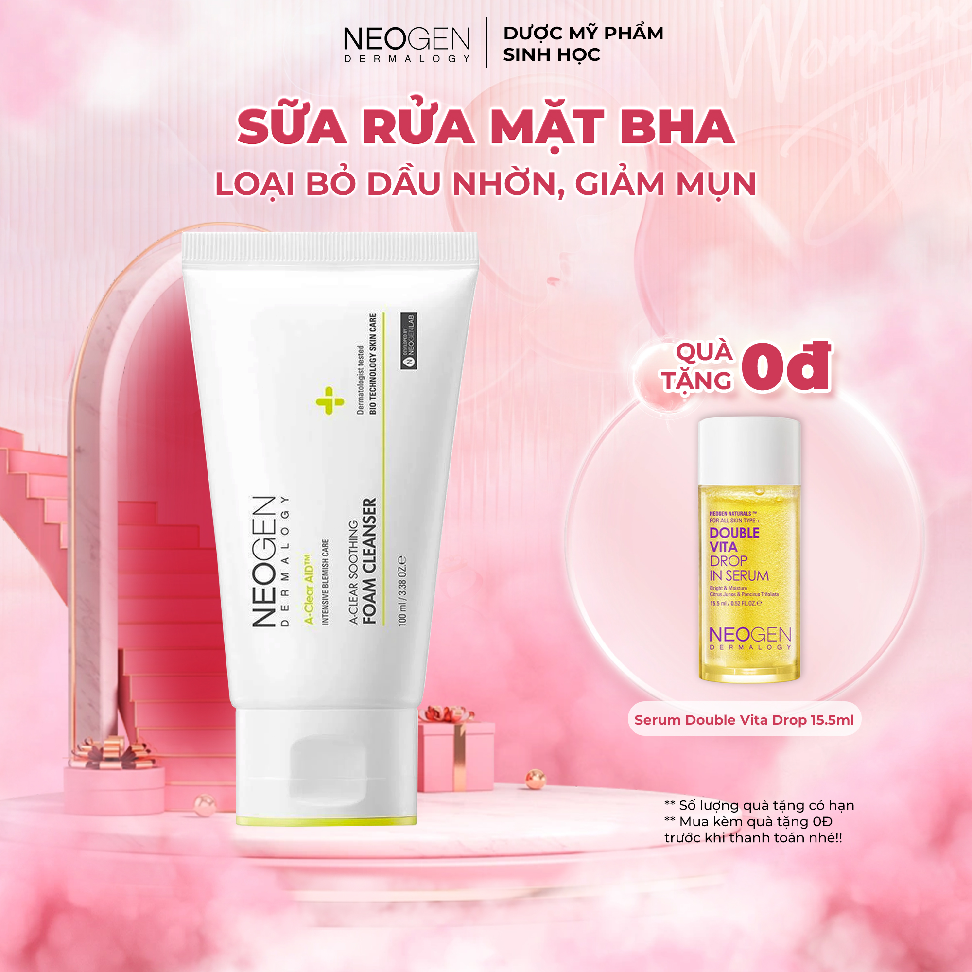 Sữa Rửa Mặt Giảm Nhờn Và Ngăn Ngừa Mụn Neogen Dermalogy A-Clear Soothing Foam Cleanser 100ml