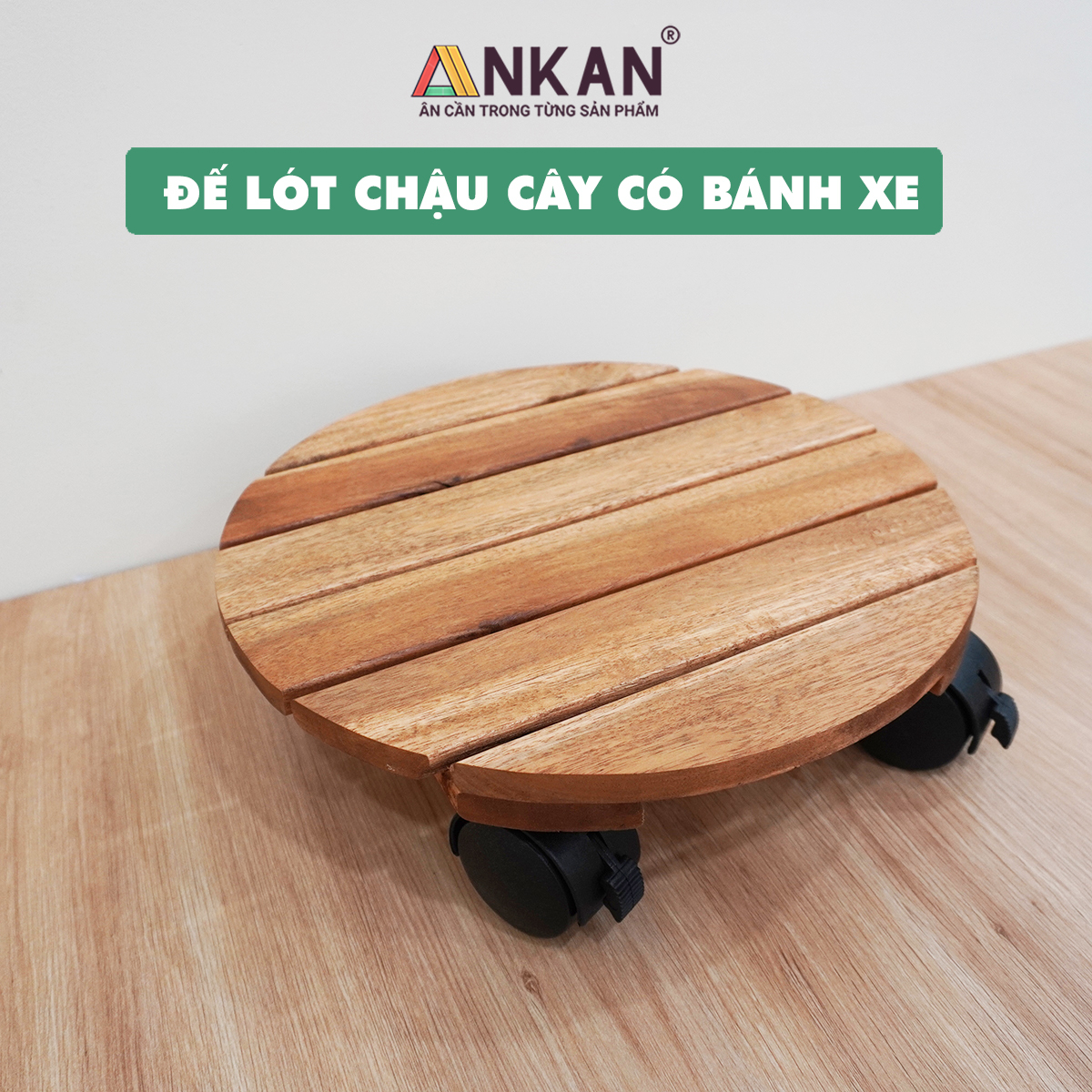Đế Lót Chậu Cây Có Bánh Xe Thích Hợp Trang Trí Cây Xanh Trong Nhà Và Tiện Lợi Quét Dọn Khi Cần Di Chuyển - Màu Vàng - Đường kính 30cm