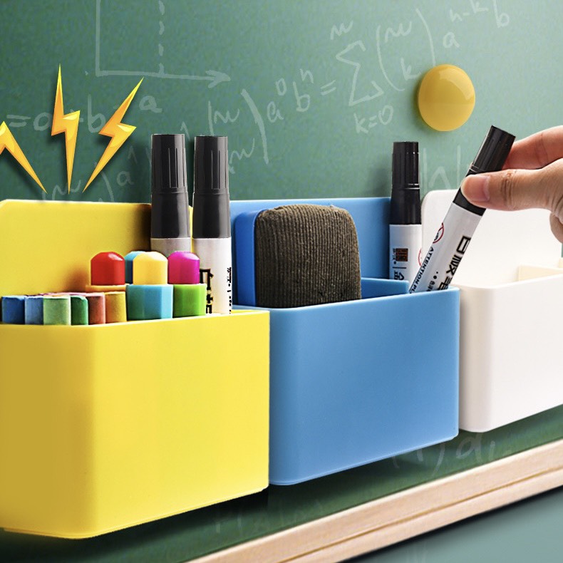 Hộp đựng bút/vật dụng nhỏ có nam châm hít bảng từ, tủ lạnh, kệ sắt, bảng flipchart