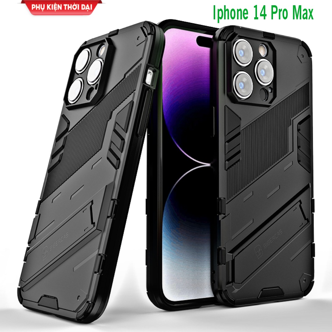 Ốp lưng Iphone 14 Pro Max / 15 Pro Max Iron Man Ver 2 chống sốc giá đỡ kiểu dáng mới cao cấp
