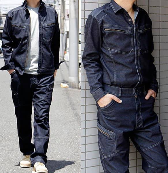 Aó khoác Jean TS Design, Thương hiệu đồ workwear chất lượng đến từ NHật, Chất jeans mềm và dày dặn, co giãn thoải mái, form ôm người cực chuẩn, Aó khoác Denim thiết kế nam tính.