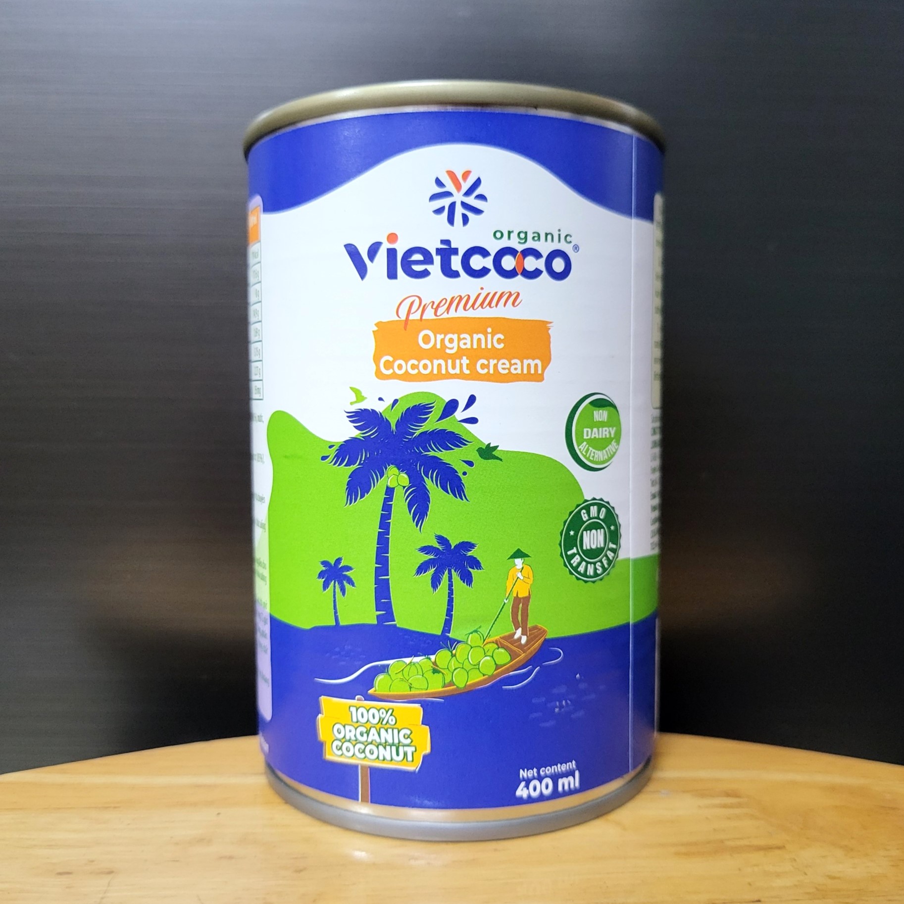 VIETCOCO - lon ORGANIC 400ml - NƯỚC CỐT DỪA TƯƠI HỮU CƠ Premium Organic