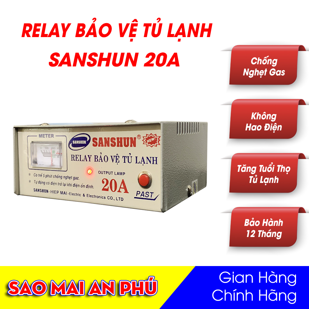 Relay (Ổn áp) bảo vệ tủ lạnh cao cấp SANSHUN 20A New