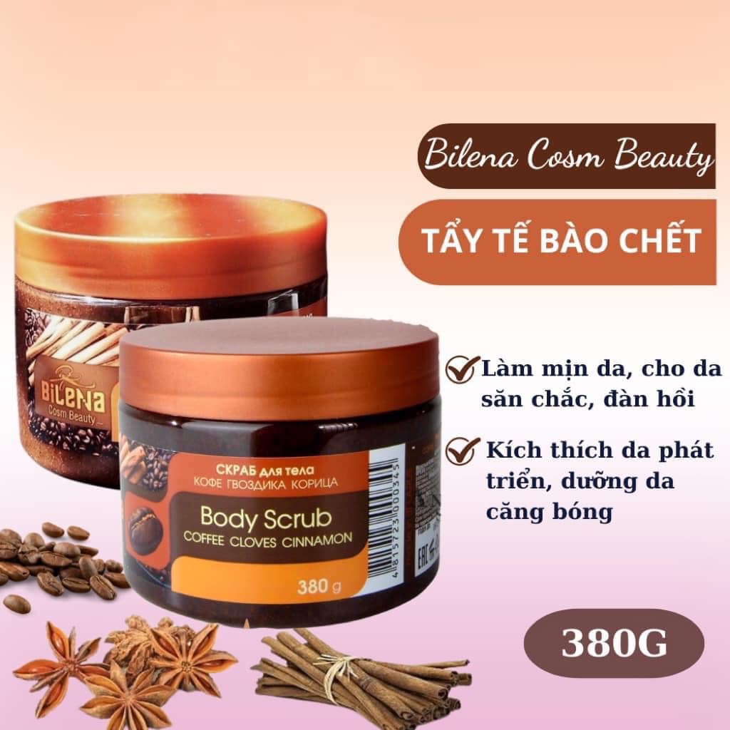 Tẩy da chết quế hồi cà phê Bilena Body Scrub 380g