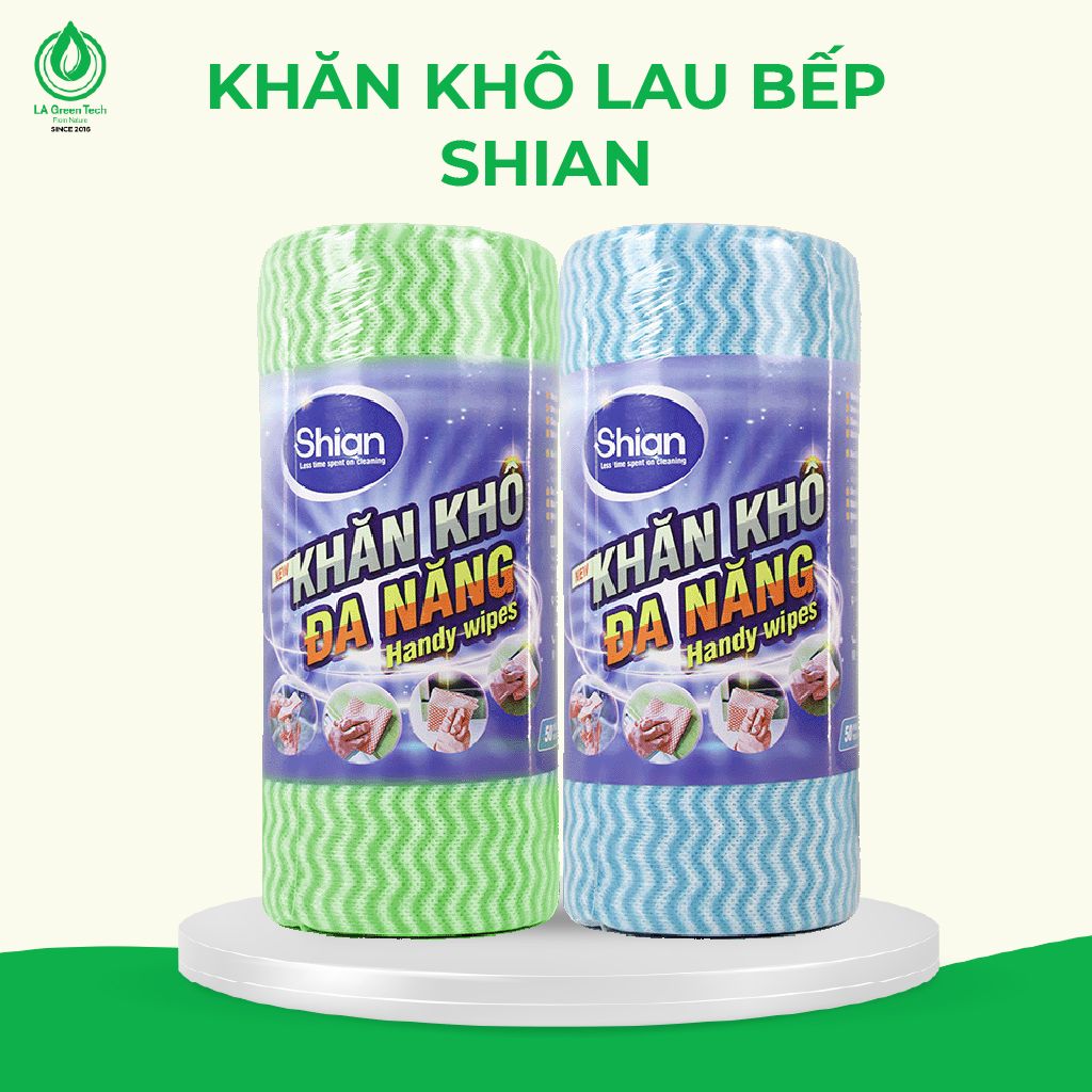 Khăn bếp đa năng cuộn 50 tờ Shian lau sạch đồ dùng bếp vệ sinh nhà cửa -Khăn đa năng
