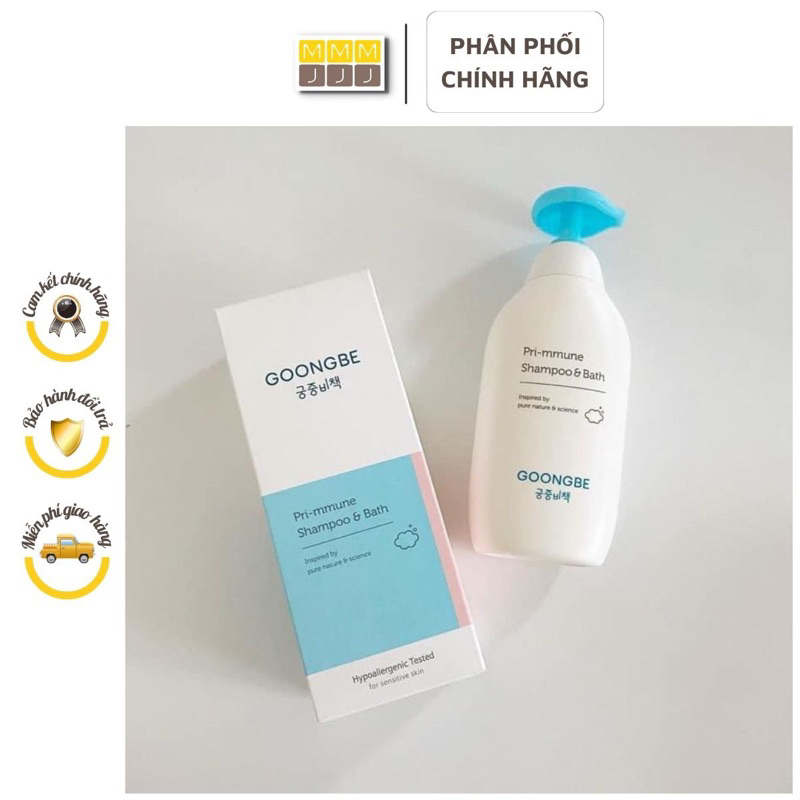 (Nội địa Hàn) Sữa tắm gội Goongbe Primmune Shampoo N Bath cho bé sơ sinh 350ml - Minjeebaby