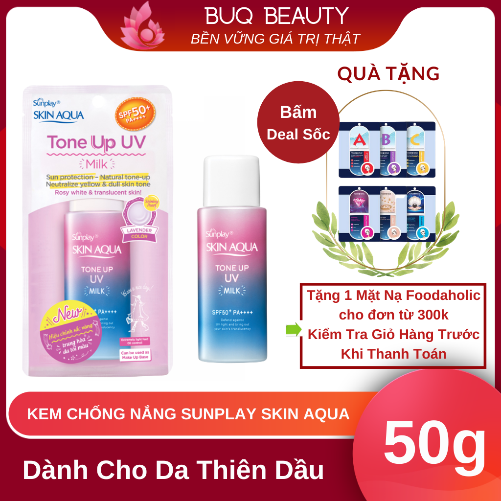 Kem chống nắng sunplay skin aqua dạng sữa cho da dầu - sunplay skin aqua tone up uv milk spf50+ pa++++ 50g