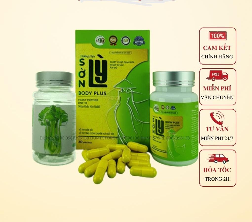 Combo giảm cân đặc biệt sờn lỳ body plus - hỗ trợ giảm béo tặng hộp kẹo cần tây