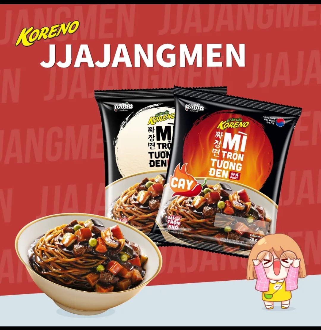 Mì trộn tương đen mì ăn liền koreno hàn quốc cay/không cay 1 gói 78g
