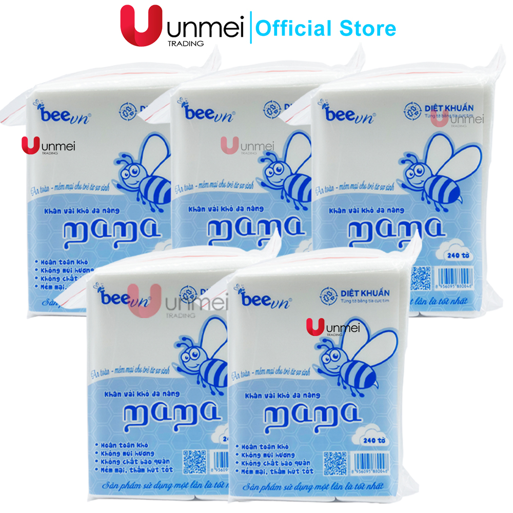 Combo 5 gói khăn khô đa năng mama 300g - - thương hiệu beevn mama
