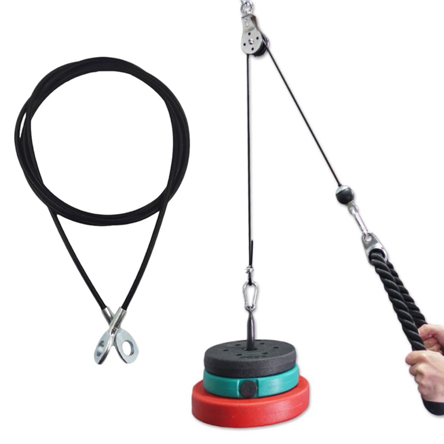 Dây cáp nâng tạ bọc nhựa dài 2m dùng cho máy phòng gym, dụng cụ tập tại nhà