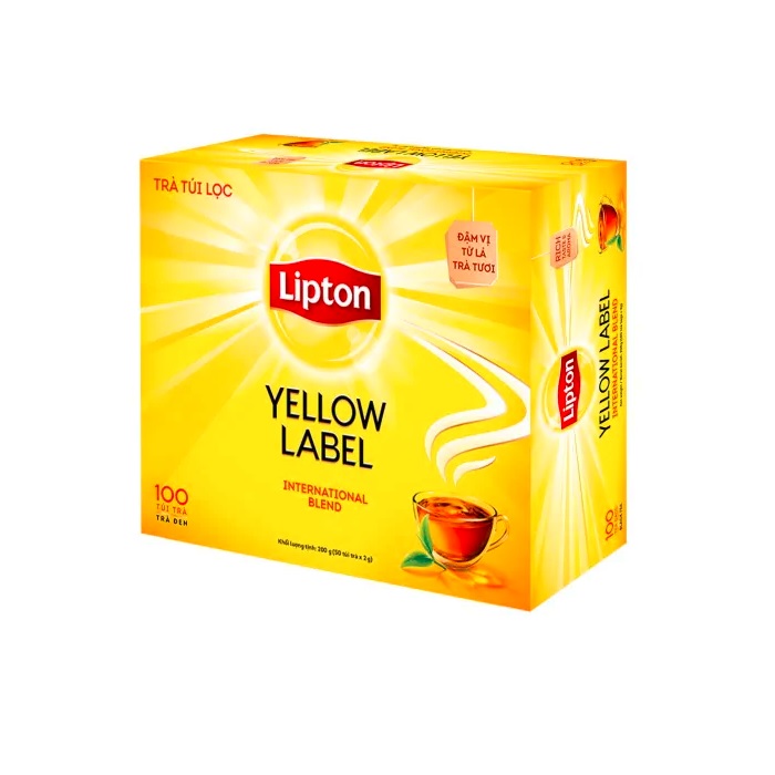 Trà túi lọc LIPTON Nhãn vàng hộp 100 gói x 2g