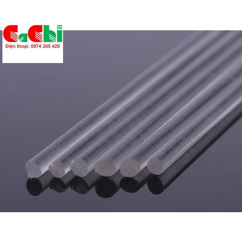 Đũa Thủy Tinh Khuấy Hóa Chất, Trong Suốt Dài 20 Cm, Đường Kính 8Mm