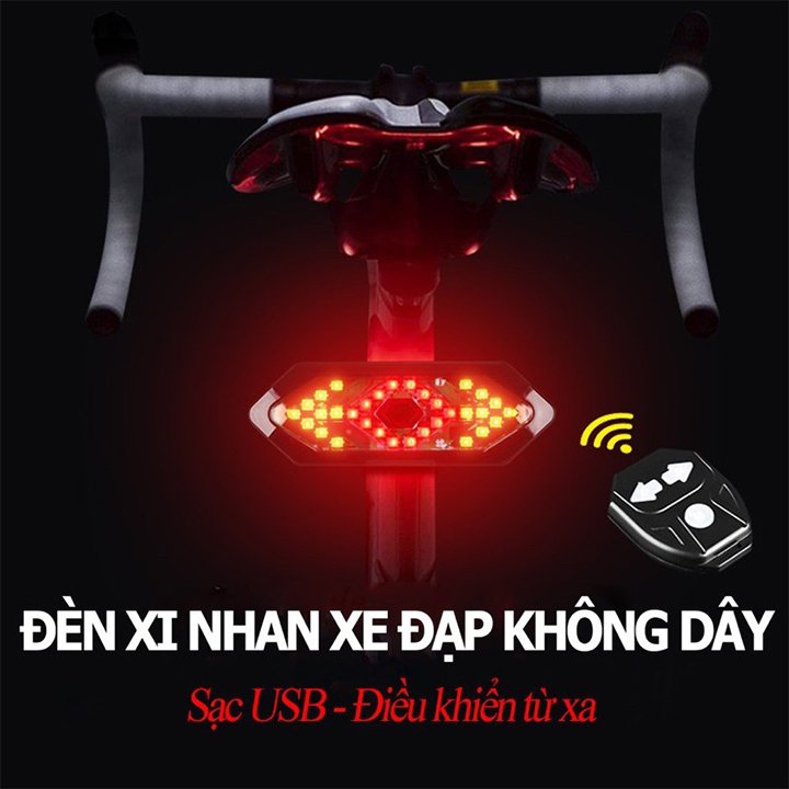 Đèn xi nhan xe đạp 5 chế độ, đèn hậu báo hiệu có còi, đèn sạc usb