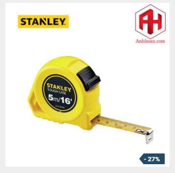 Thước cuộn thép Tough case 5m Stanley STHT30505 cam kết hàng nhận được đúng mô tả đổi trả trong 7 ngày làm việc