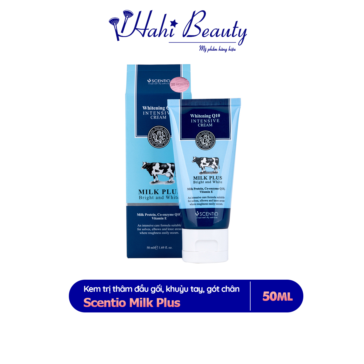 Kem dưỡng da chuyên sâu vùng khuỷu tay, đầu gối, gót chân Thái Lan Scentio Milk Plus 50ml