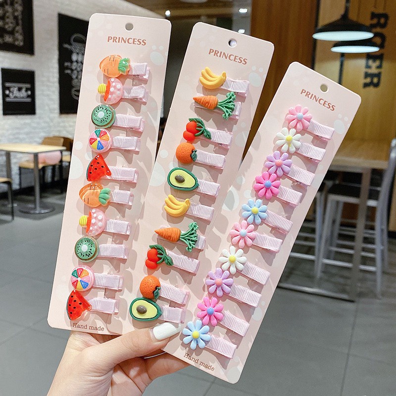 Set 10 Kẹp tóc bé gái hình trái cây phong cách Hàn Quốc đáng yêu #KT05 ,