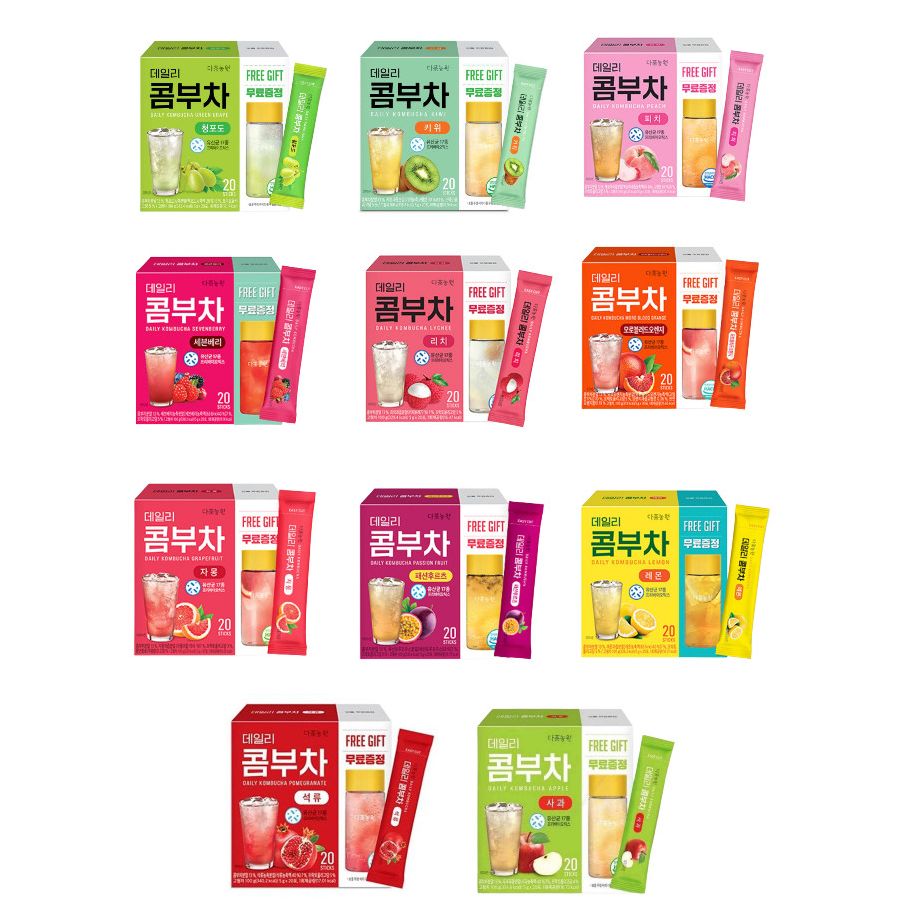 Trà Kombucha Danongwon Daily Kombucha (5G X 20 Gói) (đóng gói mua hộp tặng kèm bình) Giảm cân giữ dáng đẹp da