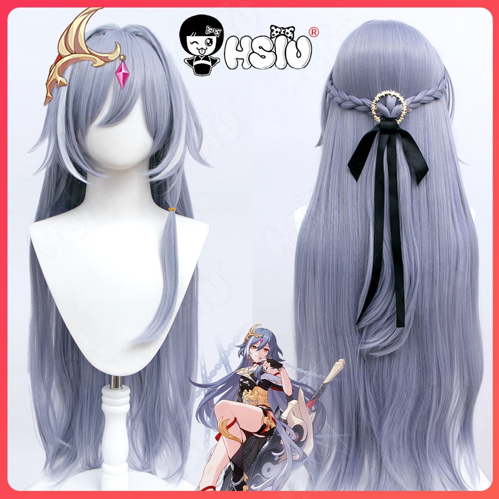 Ready Stock Fu Hua Cosplay Wig Game Honkai Impact 3rd HSIU Grey purple