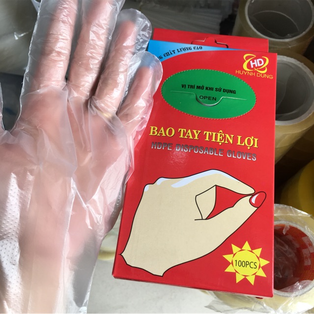 Hộp 80 chiếc găng tay nilon dùng 1 lần giá tốt