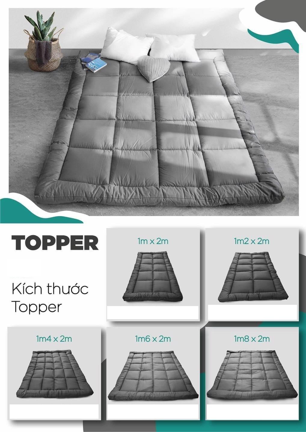 Topper nệm mềm mịn cao 5cm - 9cm - jeju bedding