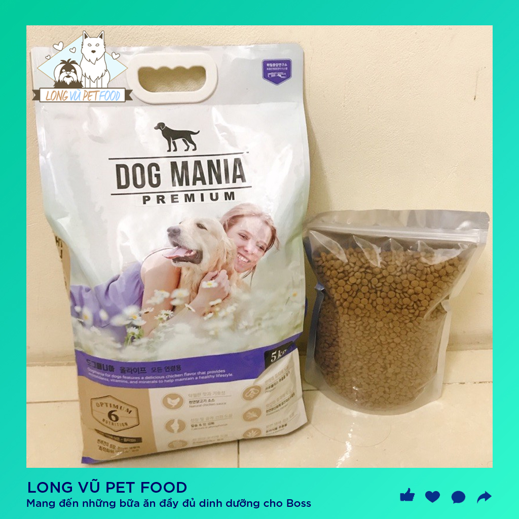 Dog mania Thức ăn cho chó dành cho mọi lứa tuổi túi chia 1kg - Long Vũ Pet Food
