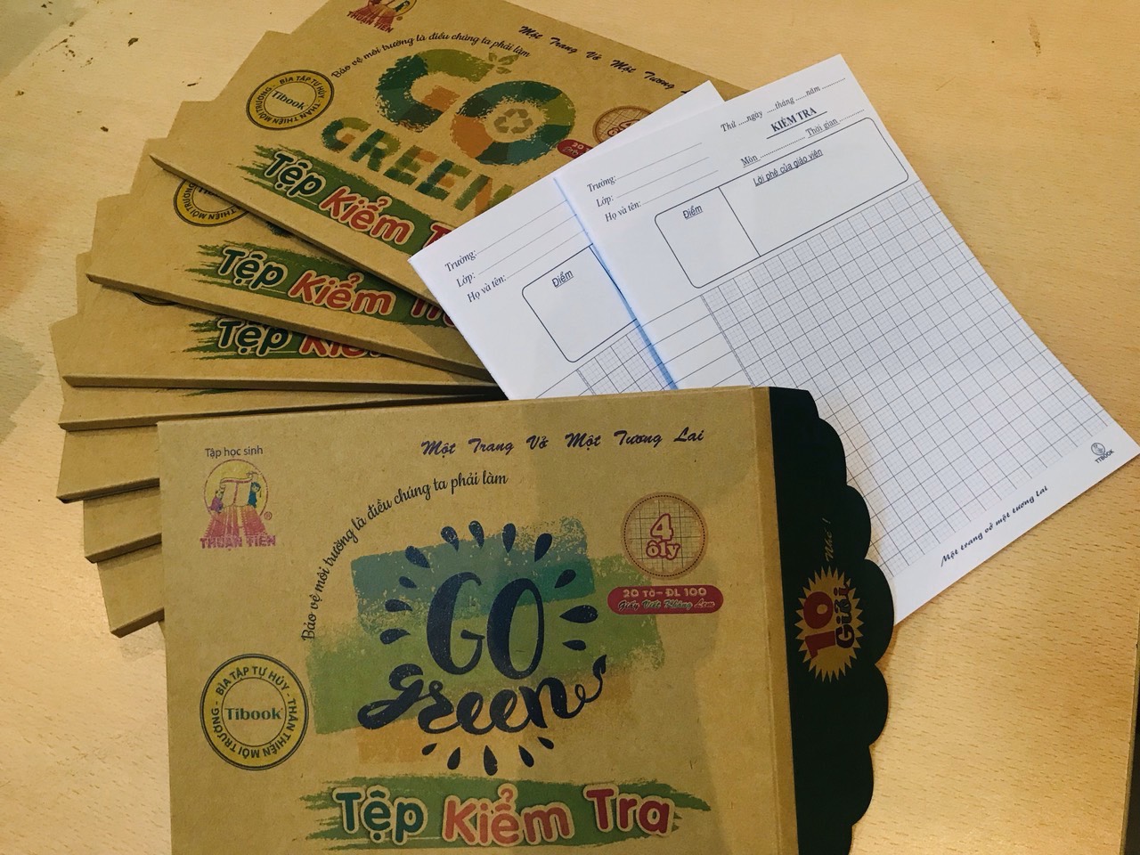 Tập kiểm tra Tân Thuận Tiến, 4 ô ly/20 tờ, định lượng 100gm