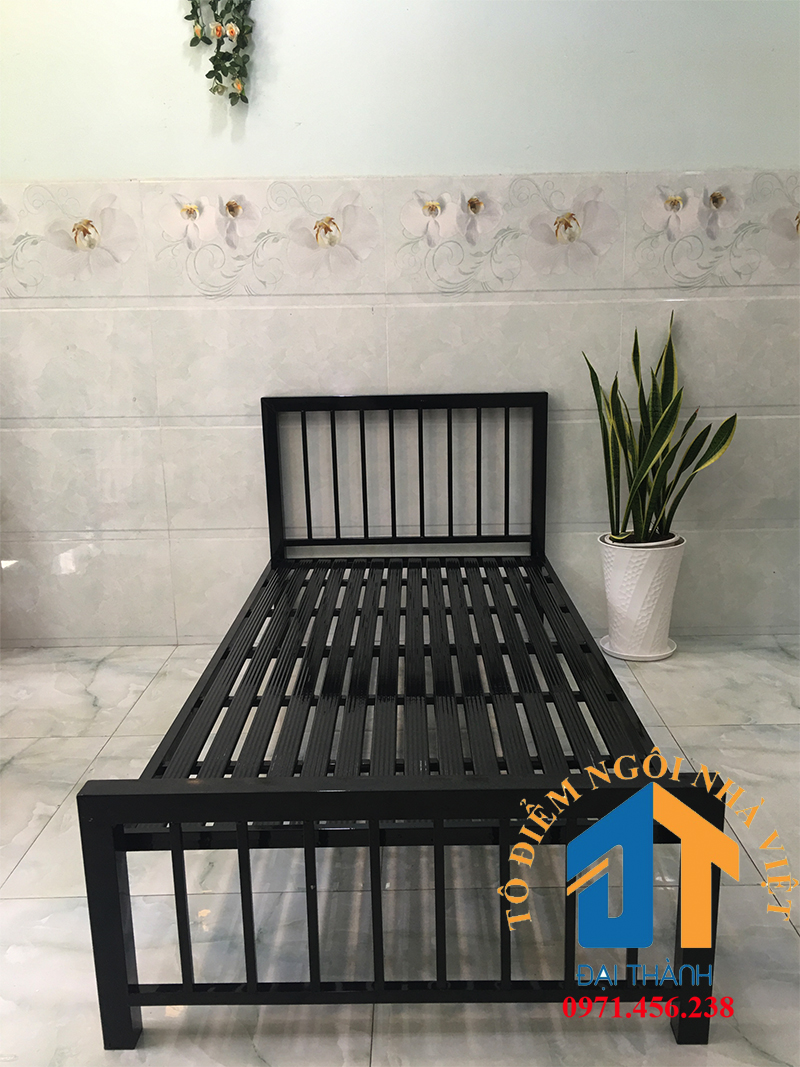 Giường sắt sắt sơn tĩnh điên kích thước từ 1m đến 1m8x2m mẫu 02