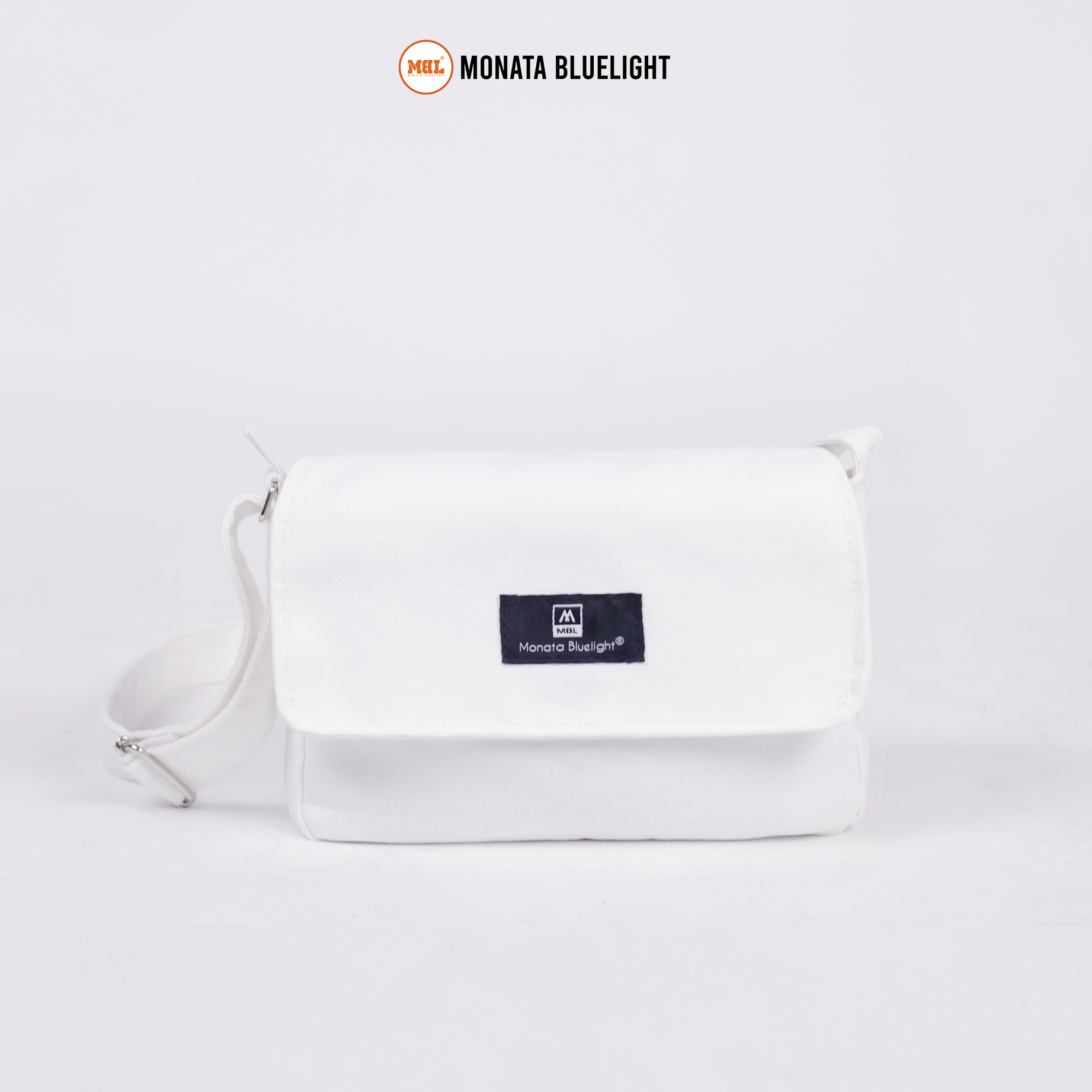 Monata bluelight - túi canvas màu trắng đeo chéo nam nữ unisex