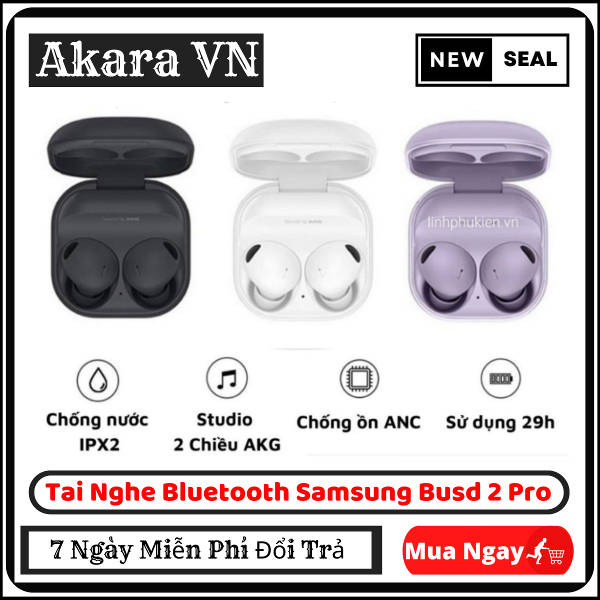 Tai nghe bluetooth samsung busd 2 pro , bluetooth v5.3 , chống ồn anc tai nghe không dây hoàn toàn tương thích bluetooth tai nghe chạy bộ thể thao