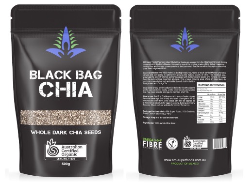 Hạt Chia đen hữu cơ Úc organic Black Bag Chia seed, ăn kiêng