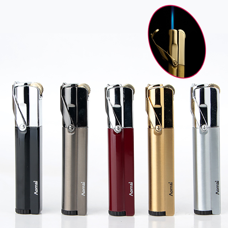 Bật lửa hột quẹt khè gas đá Aomai 322 chắn gió kim loại AM322 - xài gas