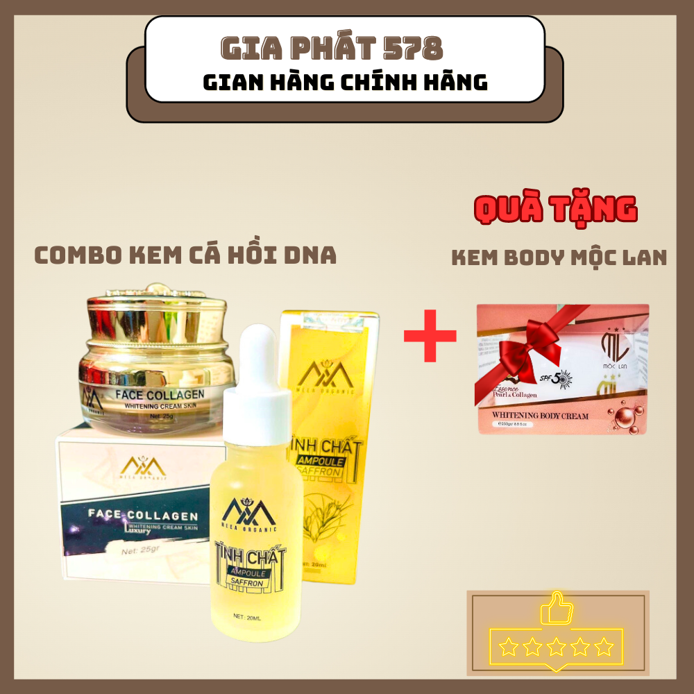 COMBO Face Collagen +  DNA Cá Hồi Chăm Sóc Da + tặng kem body