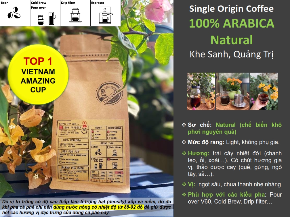 Arabica sơ chế natural -khe sanh, quảng trị