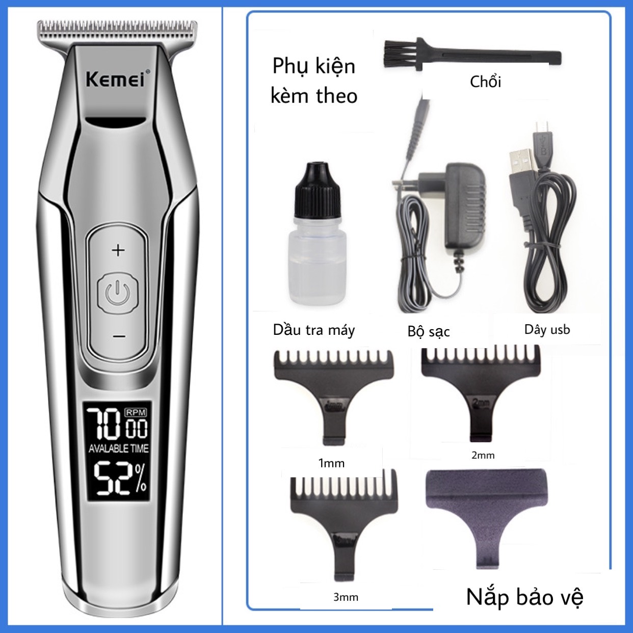Tông đơ bấm viền KEMEI 5027-bấm viền-tatto-tông đơ cắt tóc-shop chuyên đồ nghề làm tóc