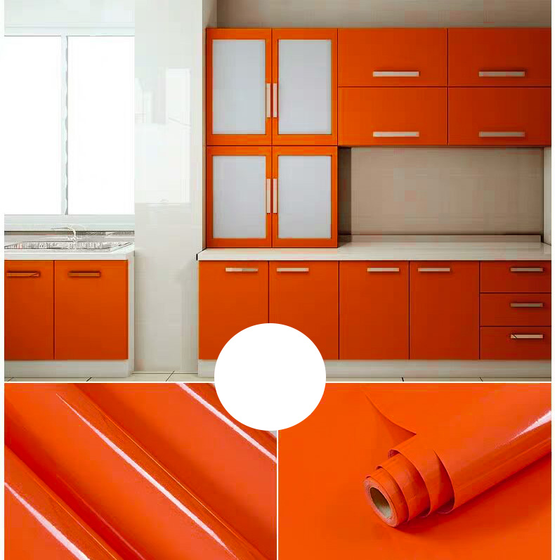 Giấy dán tường decal - màu cam trơn - có sẵn keo mặt sau - khổ 1,2m