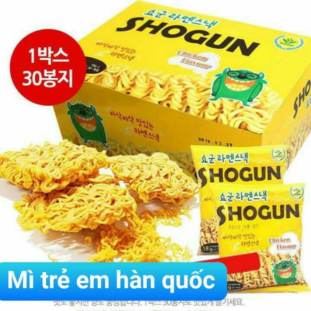 Thùng 30 gói mì tôm trẻ em shogun hàn quốc