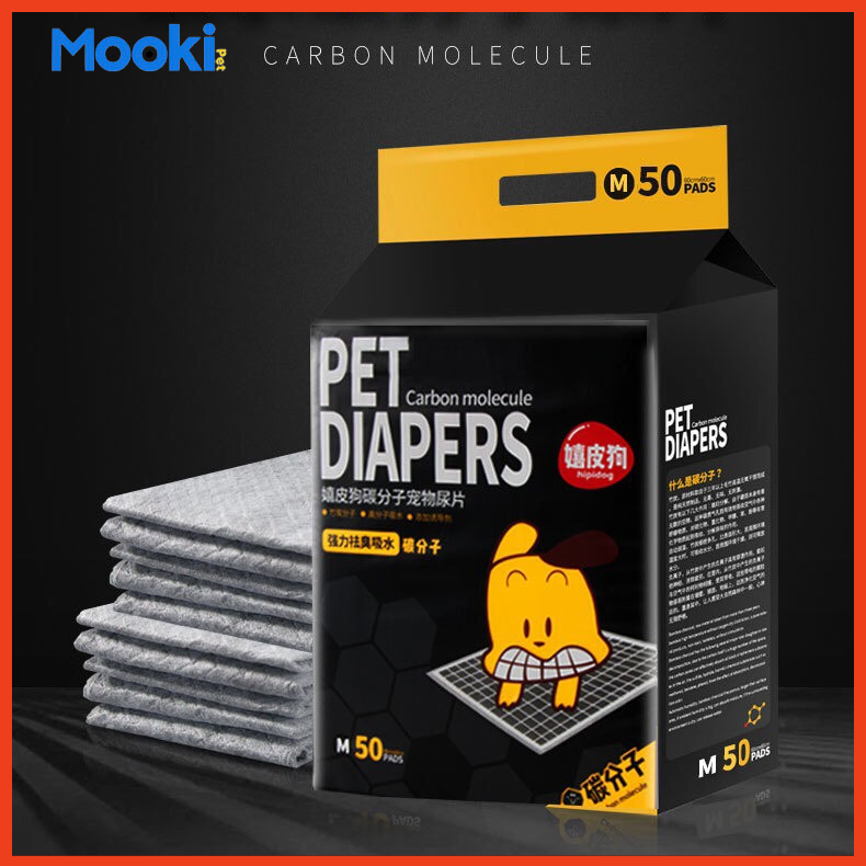 Miếng lót vệ sinh chó mèo 50 miếng - phân tử cacbon than hoạt tính