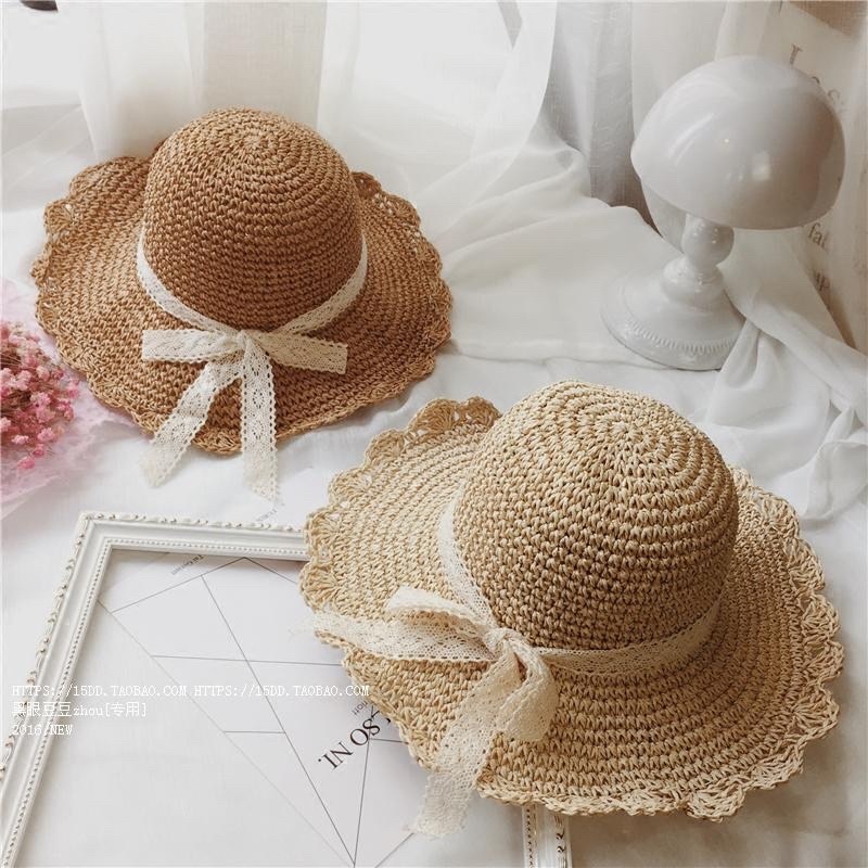 Mũ cói mềm vintage thắt nơ sau xinh xắn